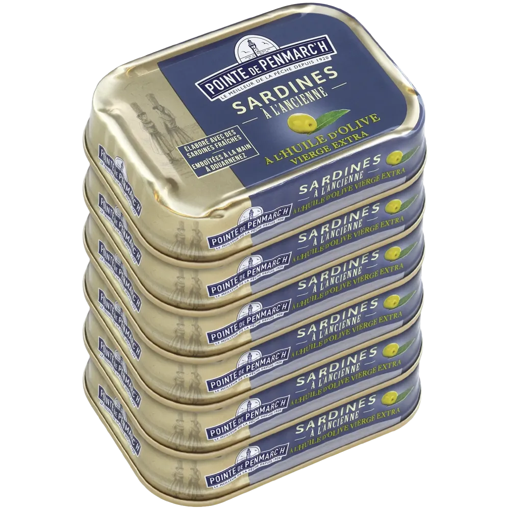 Sardines à l’ancienne à l’huile d’olive vierge extra en boîte de conserve | Pointe de Penmarc'h