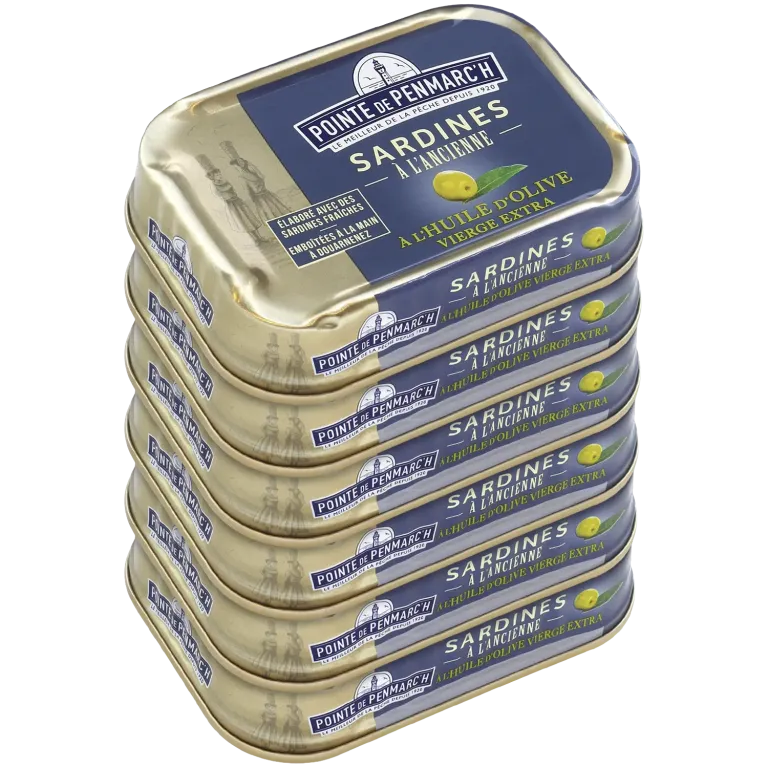 Sardines à l’ancienne à l’huile d’olive vierge extra en boîte de conserve | Pointe de Penmarc'h