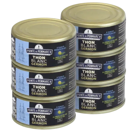Thon blanc germon à l'huile d'olive à teneur réduite en sel - Saveur et légèreté