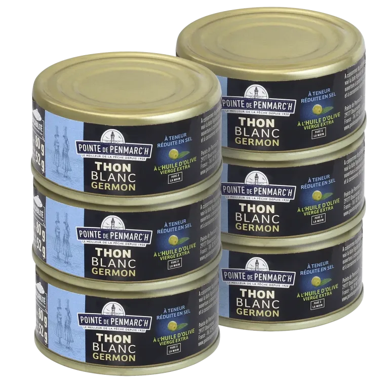 Thon blanc germon à l'huile d'olive à teneur réduite en sel - Saveur et légèreté