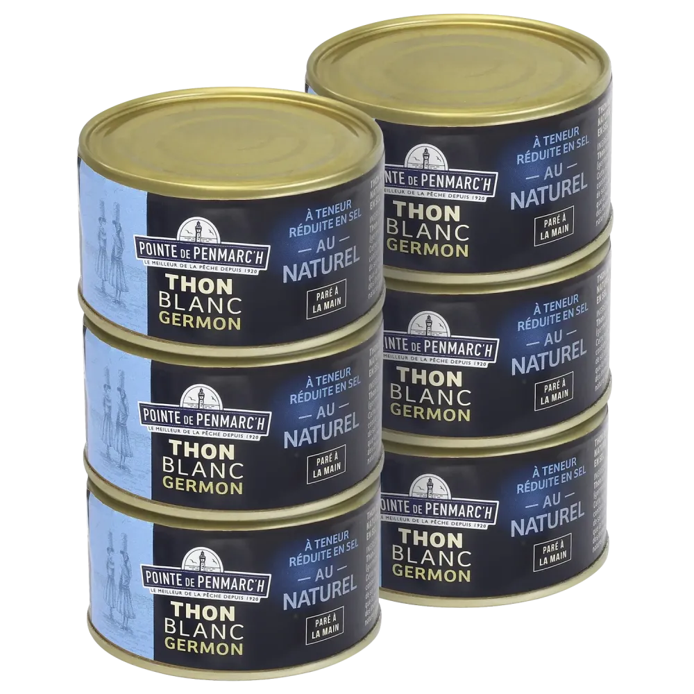 Boite de thon blanc germon au naturel, réduit en sel  | Pointe de Penmarc'h