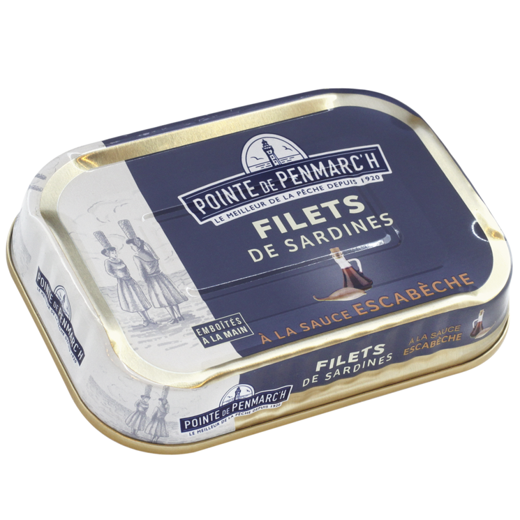 Filets de sardines à la sauce escabèche et aux échalotes de Bretagne - la boîte de 100 g