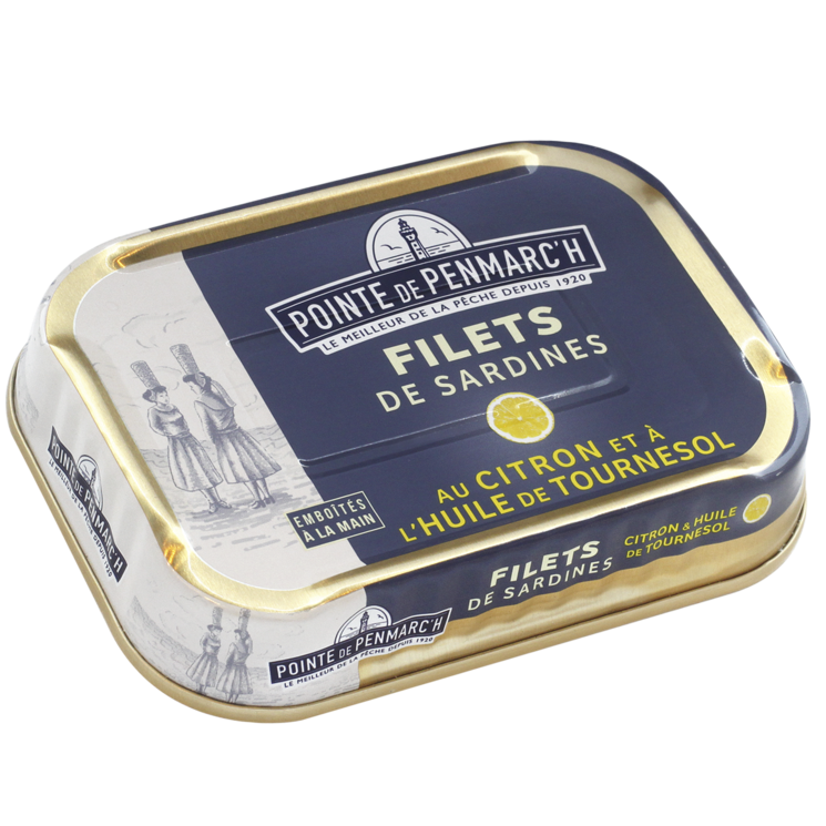 Filets de sardines au citron et à l'huile de tournesol - la boîte de 100 g