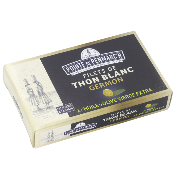 Filets de thon blanc germon à l'huile d'olive vierge extra - la boîte de 69 g