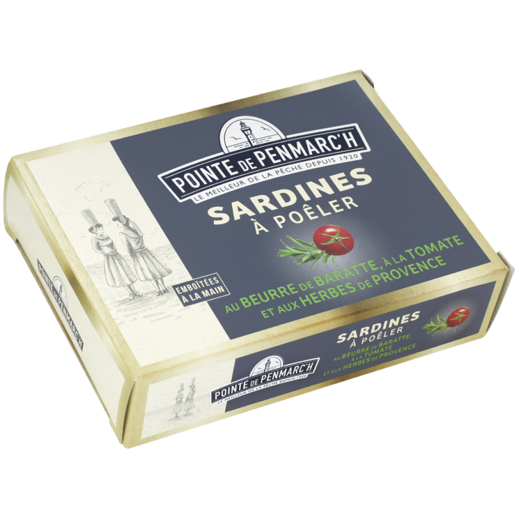 Sardines à poêler au beurre de baratte à la tomate et herbes de Provence - la boîte de 115 g