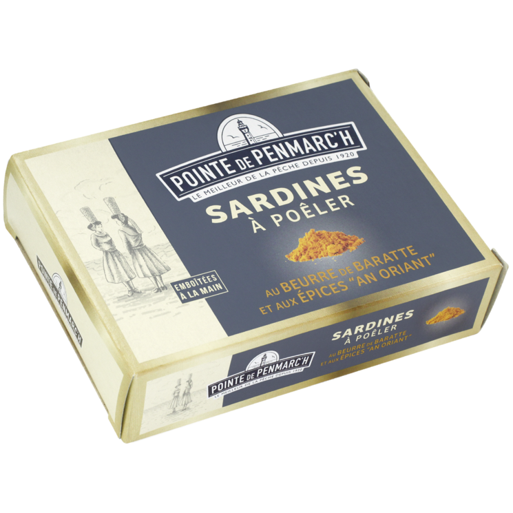 Sardines à poêler au beurre de baratte et aux épices an oriant - la boîte de 115 g
