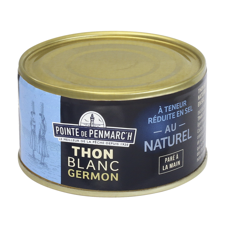 Thon blanc germon au naturel à teneur réduite en sel - la boîte de 132 g
