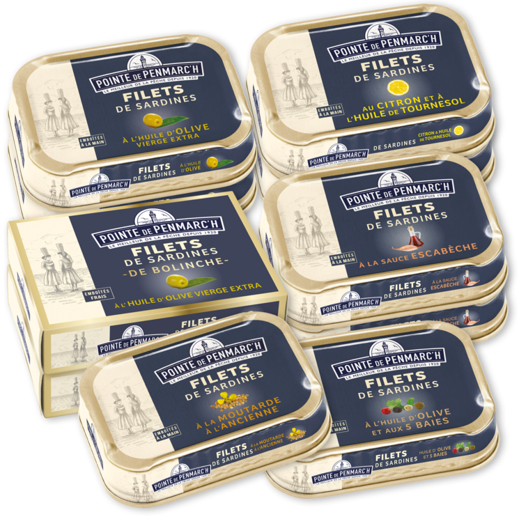 Composition les tartines de filets de sardines d'été