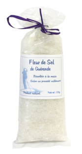 Fleur de sel en sachet tissus 150 g - L'échoppe Bretonne
