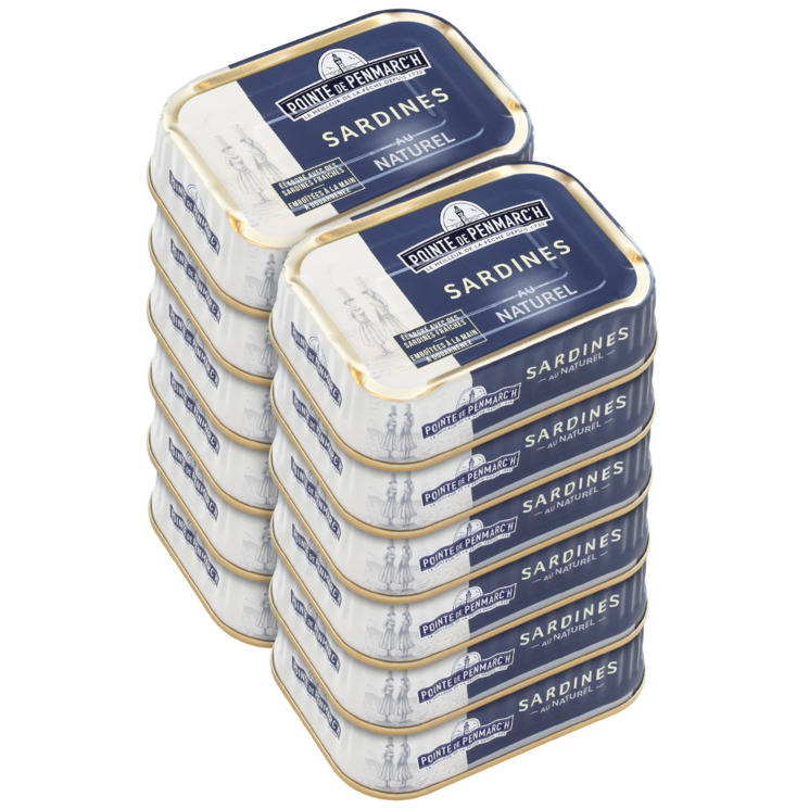 Sardines au naturel - Le lot de 12 boîtes de 135 g