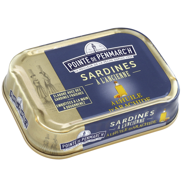 Sardines à l'ancienne à l'huile d'arachide - la boîte de 115 g