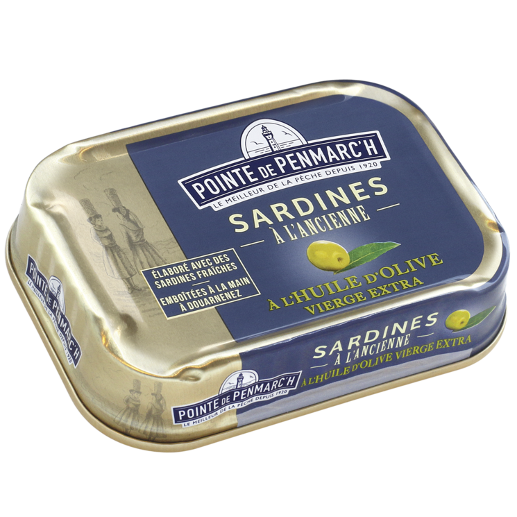Sardines à l'ancienne à l'huile d'olive vierge extra - la boîte de 115 g
