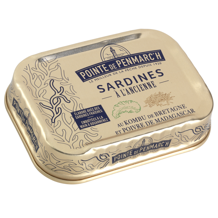 Sardines à l'ancienne au kombu de Bretagne et poivre de Madagascar - la boîte de 115 g