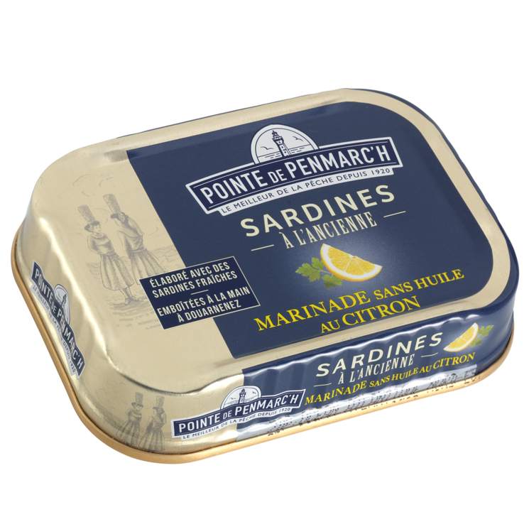 Sardines à l'ancienne marinade sans huile au citron - la boîte de 115 g