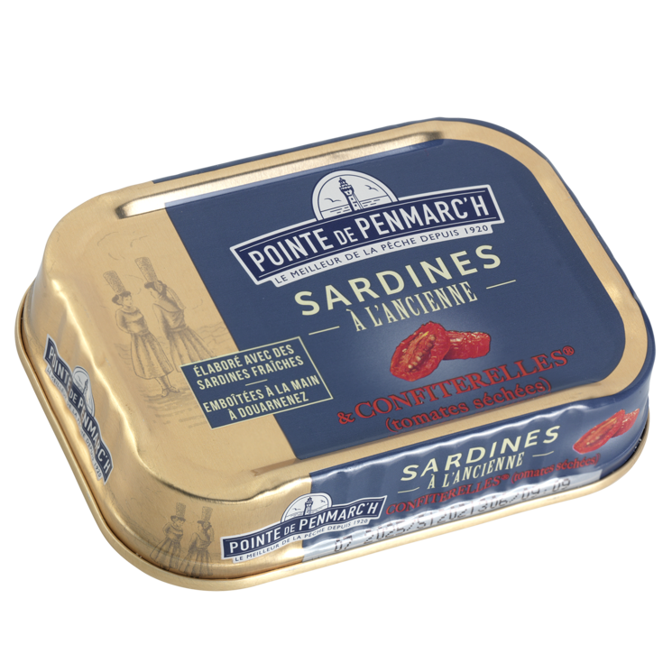 Sardines à l'ancienne à l'huile d'olive et confiterelles - la boîte de 115 g