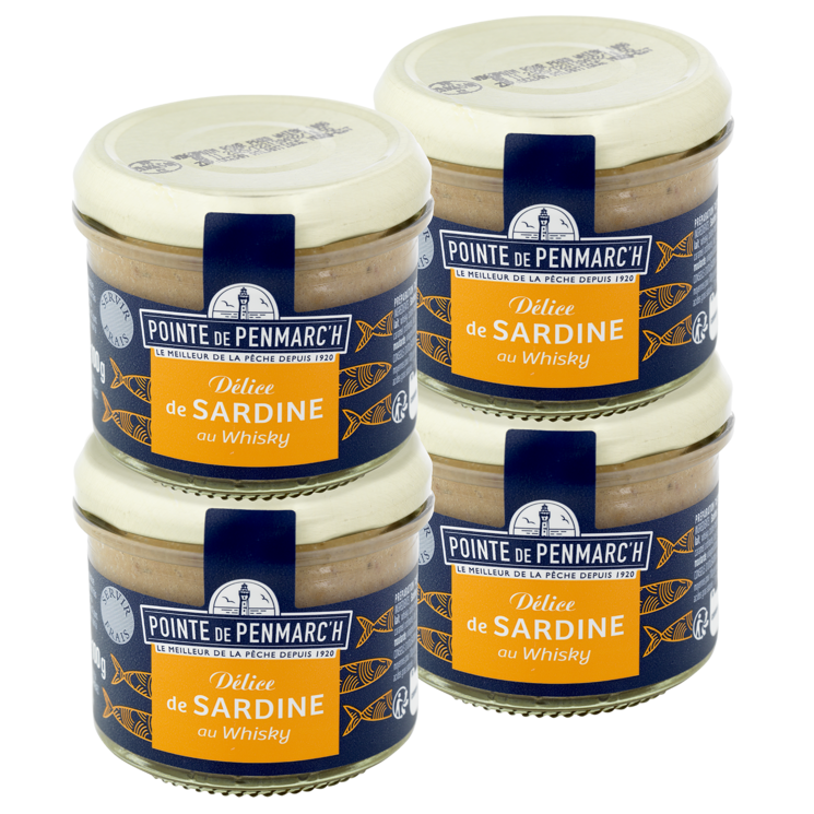 Délice de sardines au whisky - le lot de 4 verrines de 100 g