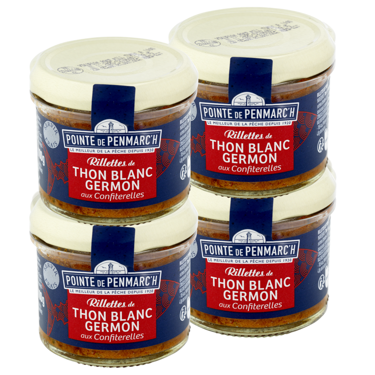 Rillettes de thon confiterelles - le lot de 4 verrines de 100 g