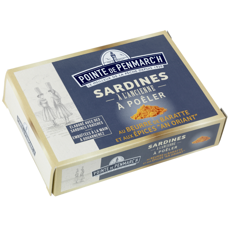Sardines à l'ancienne à poêler au beurre de baratte et aux épices an oriant - la boîte de 115 g