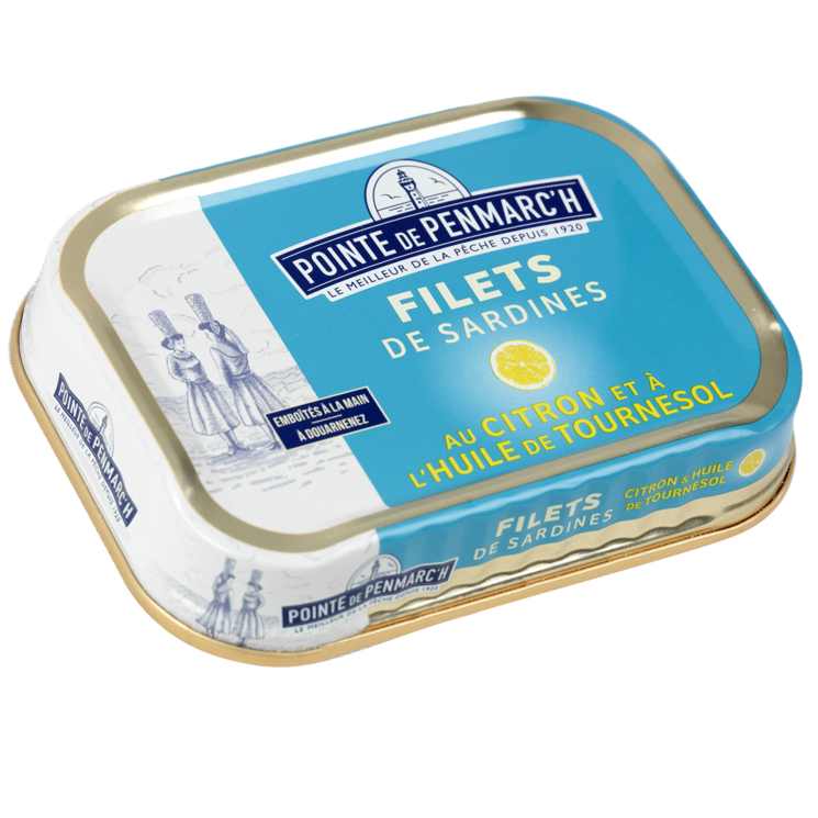 Filets de sardines au citron et à l'huile de tournesol - la boîte de 100 g