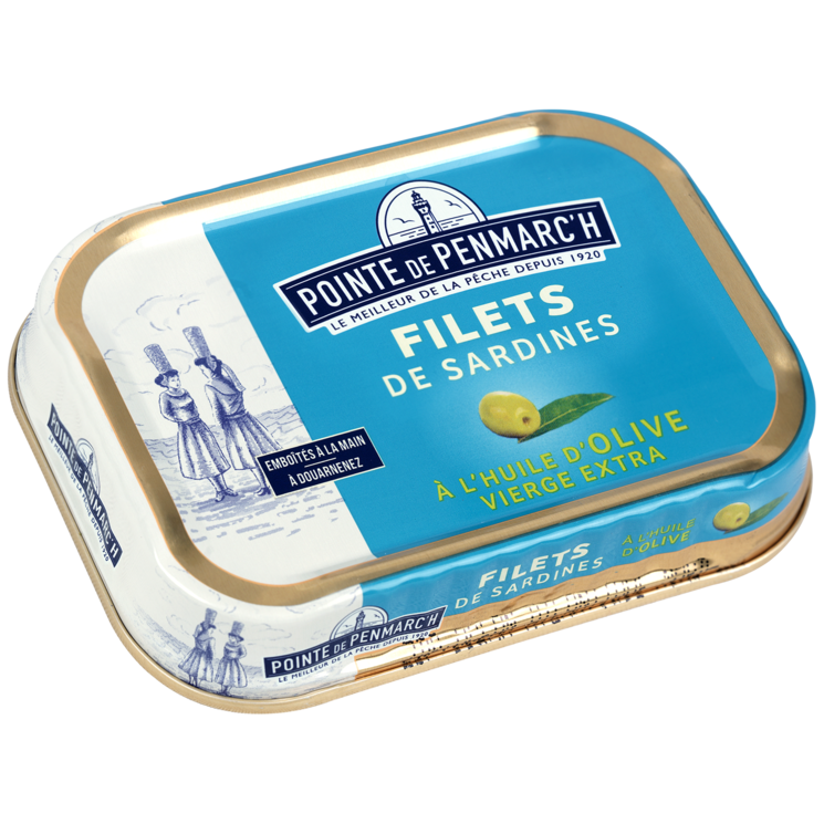 Filets de sardines à l'huile d'olive vierge extra - la boîte de 100 g