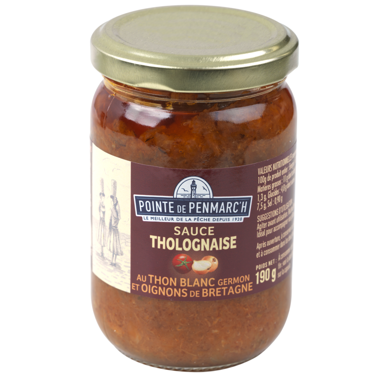 Sauce tholognaise au thon blanc germon et aux oignons de Bretagne - la verrine de 190 g
