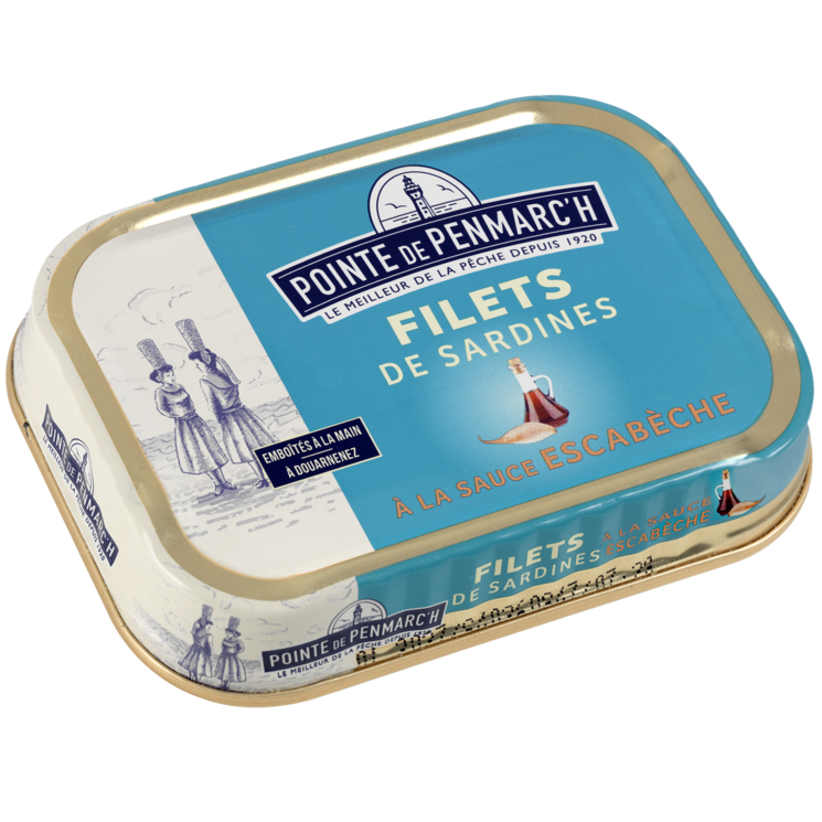 Filets de sardines à la sauce escabèche et aux échalotes de Bretagne - la boîte de 100 g