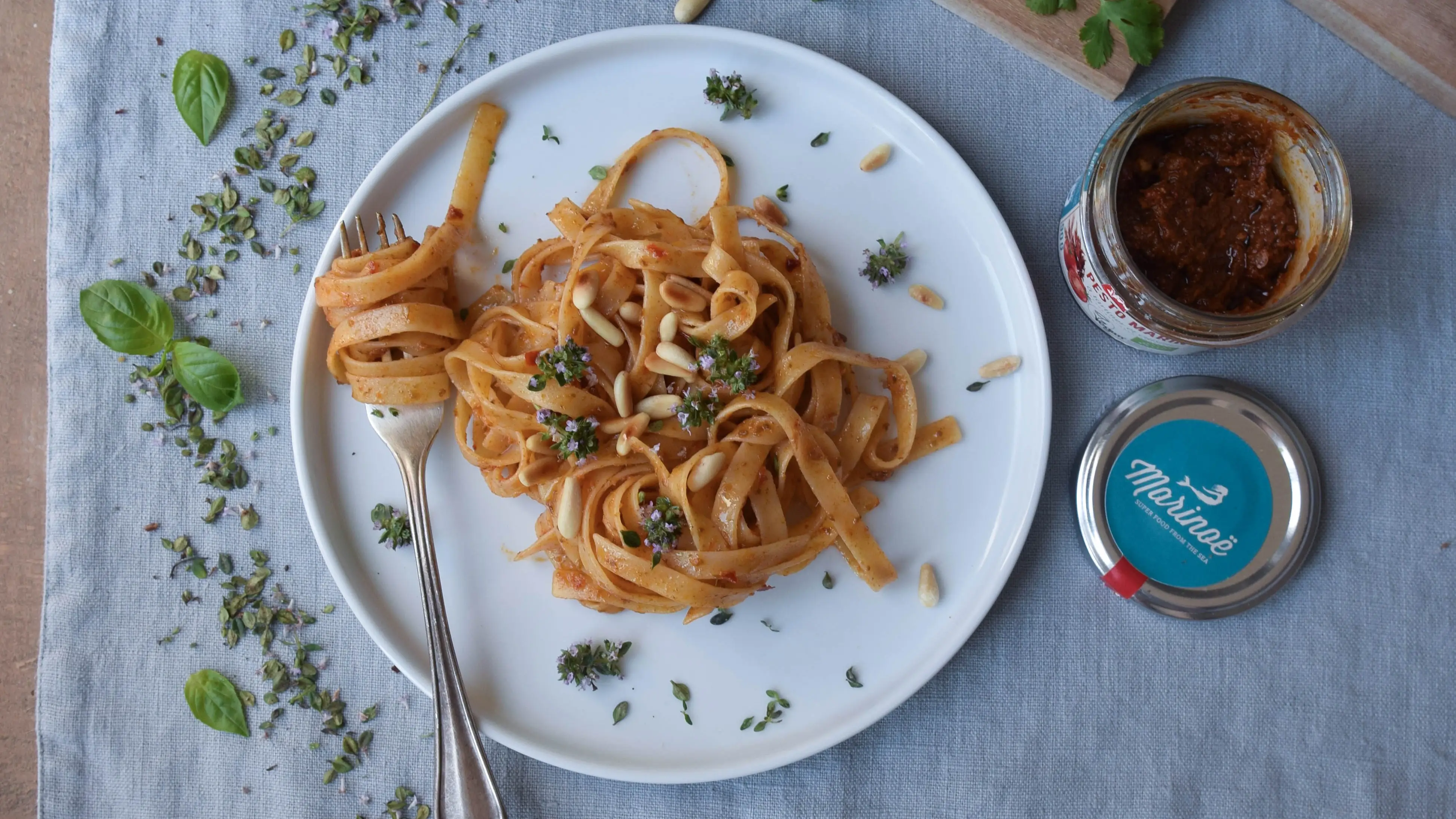 Pates au pesto d'algues Marinoë