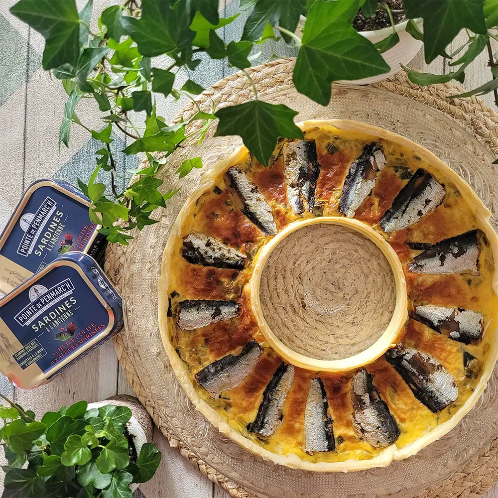 Tarte aux sardines, poireaux et panais 