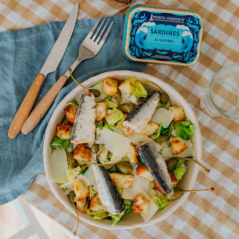 Salade César aux sardines
