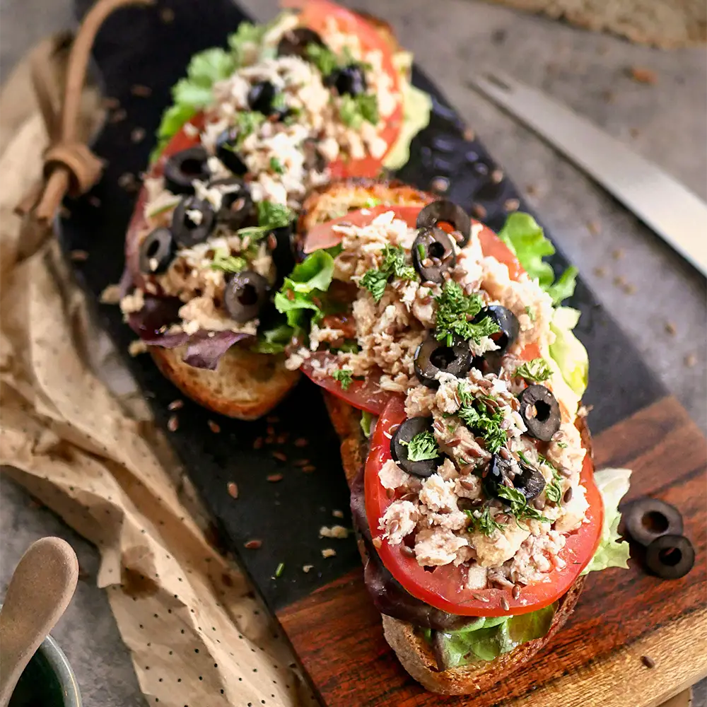 Bruschetta à la niçoise, au thon blanc