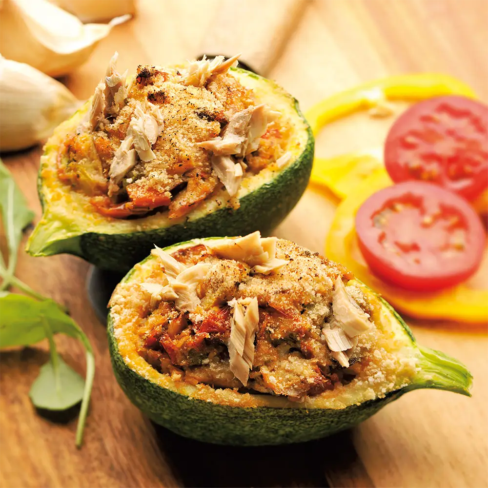 Courgettes farcies aux maquereaux