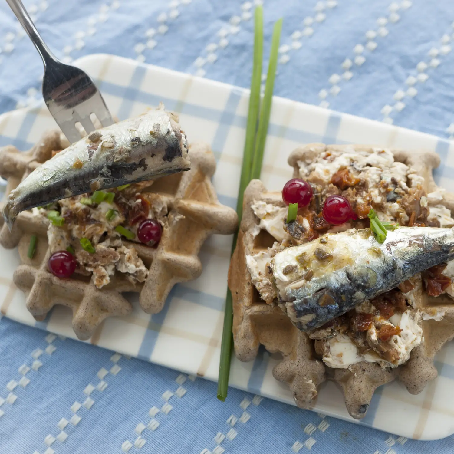 Gaufres de sarrasin aux sardines confiterelle