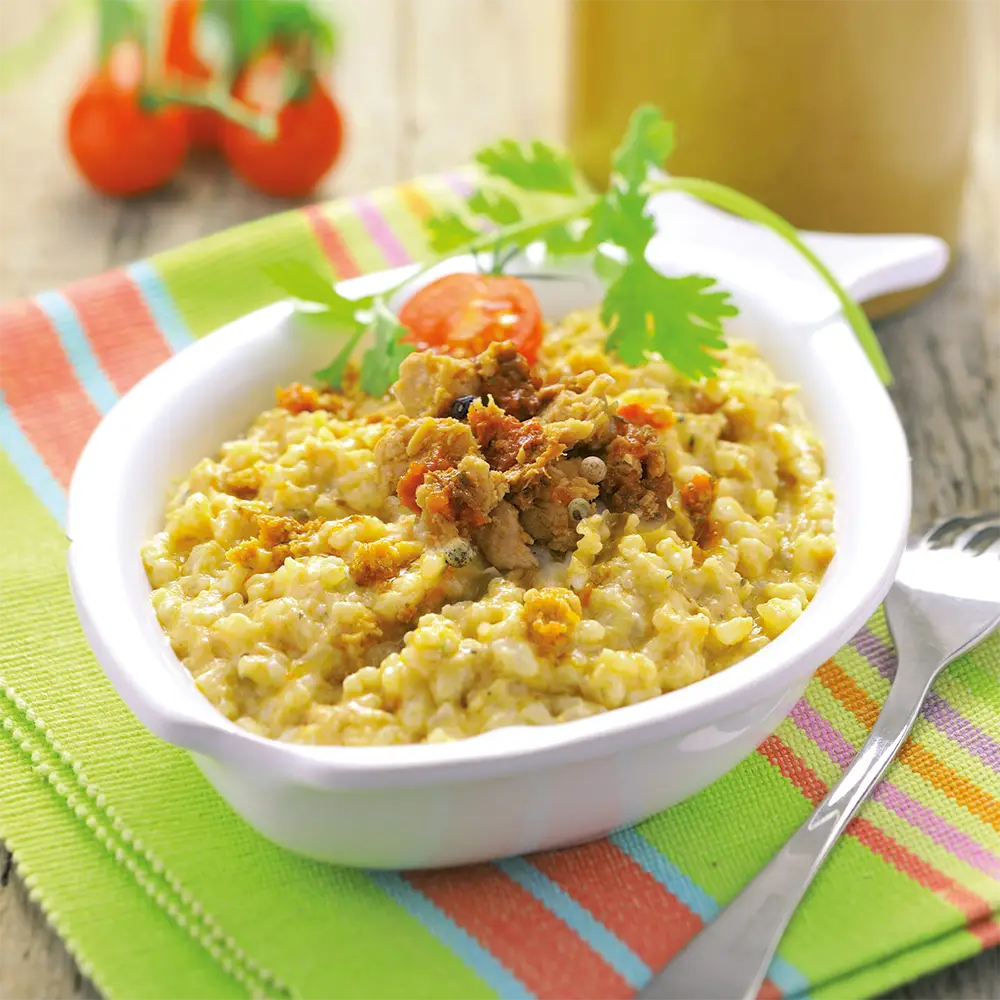Risotto de thon blanc aux tomates séchées